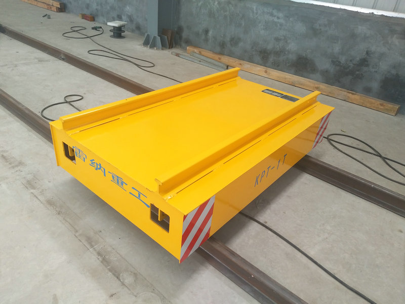 Cable Reel Powered Warehouse Flat Car en ferrocarril con control remoto